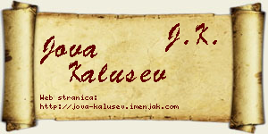 Jova Kalušev vizit kartica